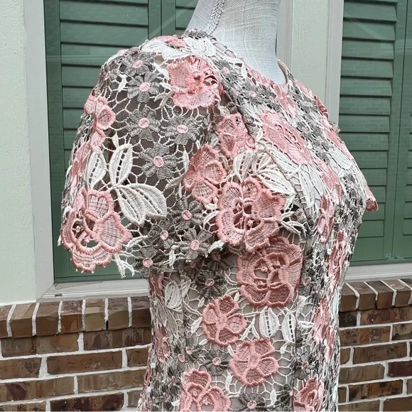 Calvin Klein Floral Embroidered Lace Sheath Dress - Picture 4 of 10